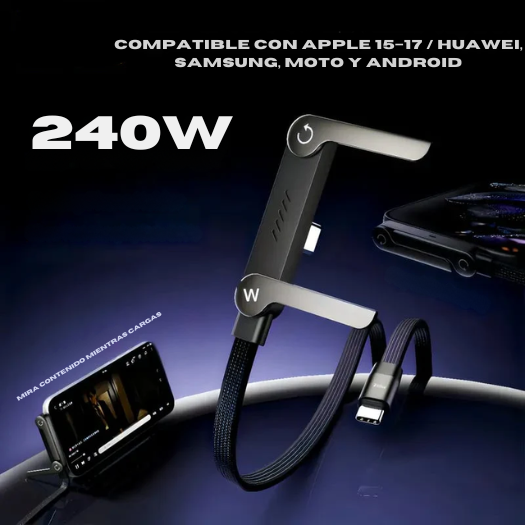 Cargador Invisible con Soporte para Móvil 2en1